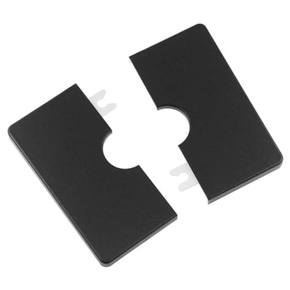 Plastic square shield plate wall split flange Wall hanging water pipe cover with 22mm diameter hole black-2pcs