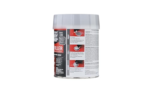 Evercoat Body Shop 105002 Pro-Grade Body Filler, Fast Drying and Lightweight Multipurpose for Dents in Aluminum, Fiberglass & More, Easy Mix Hardener Included 13 Fl Oz. - size: 13 Fl Oz., style: Body Filler