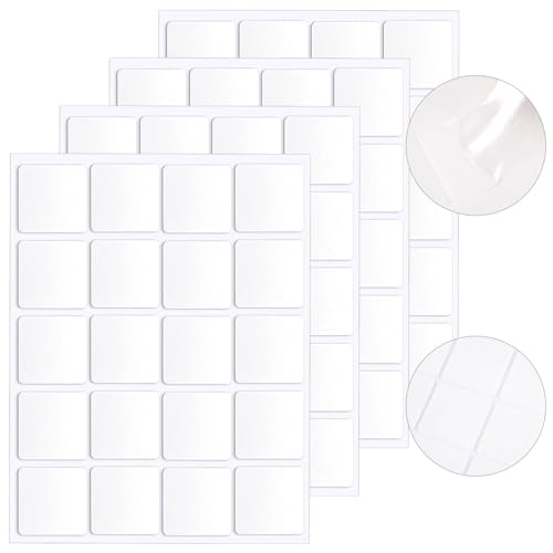 JANYUN 140 Pcs Double Sided Sticky Dots Removable Square Putty Clear Double Sided Tape for Crafts No Trace Sticky Tack Adhesive Tape (Square 40 mm) - size: 1.57"x1.57" Square
