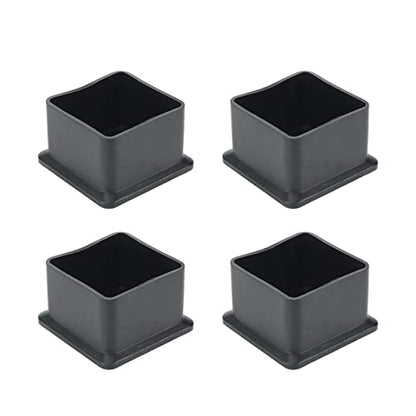Mcredy Chair Leg Caps Table Chair Leg Cover Foot End Cap Protector Inner Size 1.5"x1.5" Rubber Furniture Foot Fit for Square Chair Feet Floor Protectors, Black-4 Pcs - size: 38x38mm/1.5" x 1.5",4 PCS