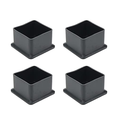Mcredy Chair Leg Caps Table Chair Leg Cover Foot End Cap Protector Inner Size 1.5"x1.5" Rubber Furniture Foot Fit for Square Chair Feet Floor Protectors, Black-4 Pcs - size: 38x38mm/1.5" x 1.5",4 PCS