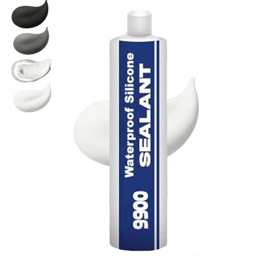 9900 Silicone Waterproof Sealant, Multi-Purpose Waterproof Adhesive Clear Caulk for Roof & Wall Cracks, Glue Strong Sealing Compound, Multi-Surfaces Adhesive for Roof Bathroom Tile - color: White