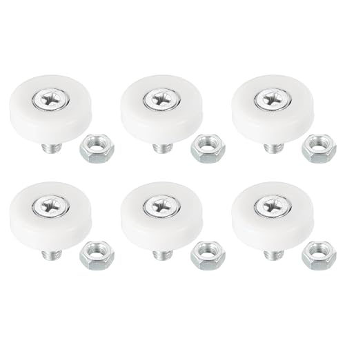 PATIKIL 22mm Drawer Rollers, 6 Pack Plastic Drawer Pulley Replacement Wheels Bearing Small Pulley with Nuts - size: 22mm
