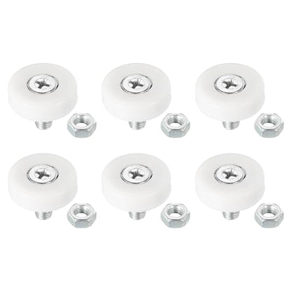 PATIKIL 22mm Drawer Rollers, 6 Pack Plastic Drawer Pulley Replacement Wheels Bearing Small Pulley with Nuts - size: 22mm