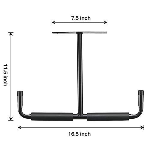 Ihomepark Overhead Garage Storage Rack, Heavy Duty Ceiling Mounted Garage Hooks Utility Hanger for Lumber Bike Tools(4 Pack, Black) - size: 4 Pack