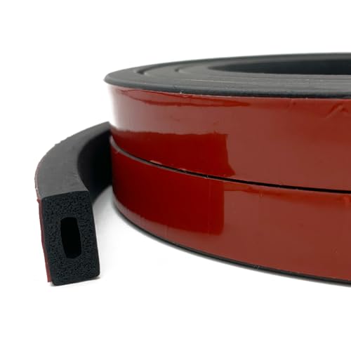 Rectangular Foam Rubber Seal Strip, Self-Adhesive Rubber Weather Stripping, Rubber Gasket for for Auto, Boat, Garage Door/Window, Machinery and More, W:0.75" x H:0.39", L:26Ft