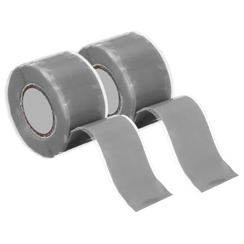 uxcell 2 Pcs Self Fusing Silicone Tape, 1" x 10ft Waterproof Water Leak Sealing Tape for Plumbing Pipe Hose Repair Handles, Grey - color: Grey, size: 1" x 10ft