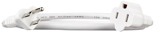 Amazon Basics Extension Cord, 3 Ft, 3-Prong Outlet Extender, Indoor Use, 13 Amps, 125V, White - color: White, size: 3 Ft, style: 1-Pack