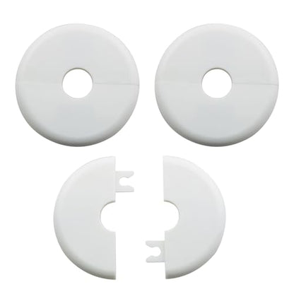 3PCS 17mm Self Adhesive Split Wall Flange Plastic ABS Round Hole Pipe TV Cable Pipe Decorative Cover Plate Kitchen Bathroom Concealment Ring White