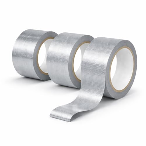 Silver Duct Tape Heavy Duty, 3 Pack 90 Yd Total, Waterproof Strong Adhesive Tape, 8.26 Mil Thick, Multi Purpose for Repairs, Sealing & Outdoor Use