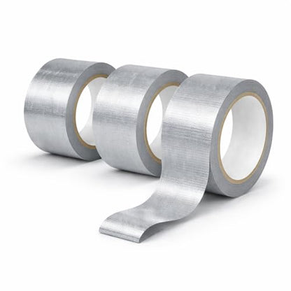 Silver Duct Tape Heavy Duty, 3 Pack 90 Yd Total, Waterproof Strong Adhesive Tape, 8.26 Mil Thick, Multi Purpose for Repairs, Sealing & Outdoor Use