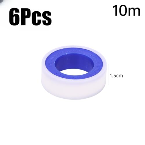 6Pcs Water Pipe Stop Leaks Sealing Tape Sink Drain Pipe Thread Duct Tapes Plumbing Fitting Repair Tool Waterproof PTFE Sealant Tape ﻿ - color: 6Pcs