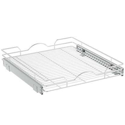 OCG Pull Out Cabinet Organizer (18" W x 21" D), Pull out Drawers, Cabinet Pull Out Shelves for Base Cabinet Organization in Kitchen Bathroom Pantry, Bottom Mount, Chrome Finish - size: 18"w X 21"d, 1 Tier