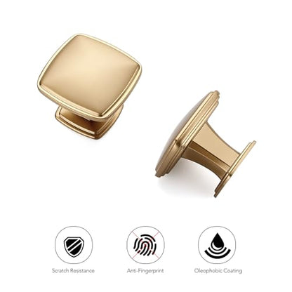 Ravinte 15 Pack Champagne Bronze Kitchen Cabinet Square Knob Single Hole Cabinet Hardware for Dresser Drawer Cabinet Pulls Drawer Knobs Cabinet Knobs - color: Champagne Bronze