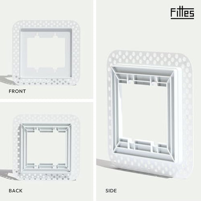 Fittes Modern Flush Wall Outlet Switch Receptacle Mount, 2 Gang, Customizable, ABS Lite, White, 5 Pack - size: 2 Gang, style: 5 Pack