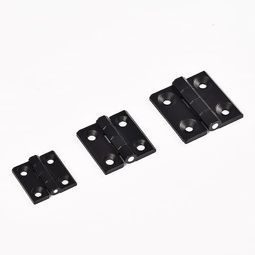 2 Pcs Black Zinc Alloy Hinge Door Frame Hinges Aluminum Profile Hinge Install Kit for 2020 Aluminum Extrusion Profile Slot 6mm (60x60mm) - size: 60x60mm