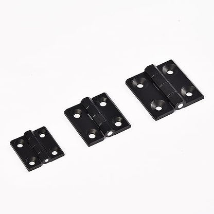 2 Pcs Black Zinc Alloy Hinge Door Frame Hinges Aluminum Profile Hinge Install Kit for 2020 Aluminum Extrusion Profile Slot 6mm (60x60mm) - size: 60x60mm