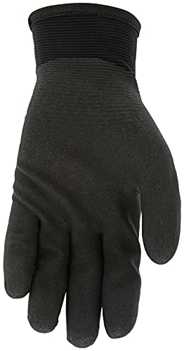 MCR Safety Gloves N9690FCM Ninja ICE Insulated Work Gloves 15 Gauge Black Nylon with Acrylic Terry Interior, HPT Coated, Medium, 1 Pair - size: Medium (Pack of 1)