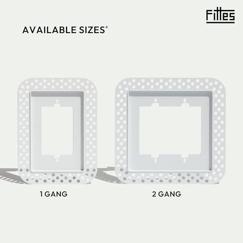 Fittes Modern Flush Wall Outlet Switch Receptacle Mount, Recessed Outlet Mount, 1 Gang, Customizable, ABS, White - size: 1 Gang, style: 1 Pack
