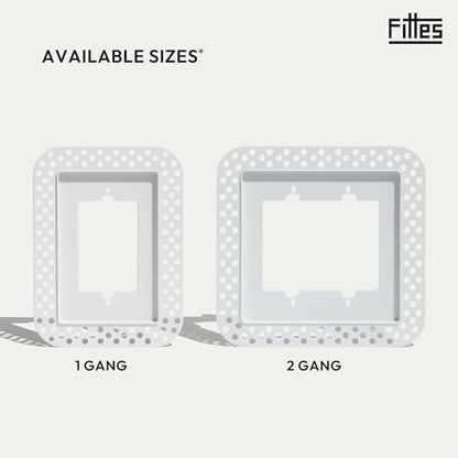 Fittes Modern Flush Wall Outlet Switch Receptacle Mount, Recessed Outlet Mount, 1 Gang, Customizable, ABS, White - size: 1 Gang, style: 1 Pack