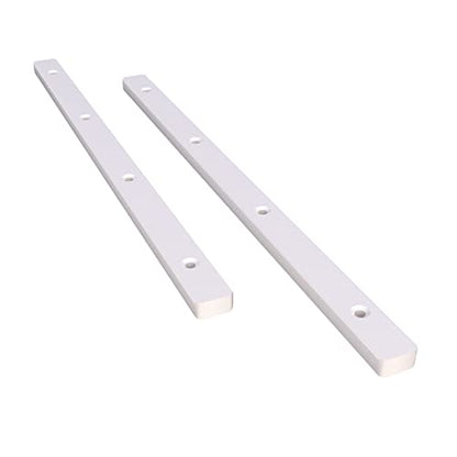5 Pairs of Rok Hardware Side Mounted 11-1/4" (285.5mm) Screw-On, Plastic Drawer Rails/Guide Rails with 3/4" Extension, for Drawers with 21/32" (17mm) Groove, White Finish, D10751034