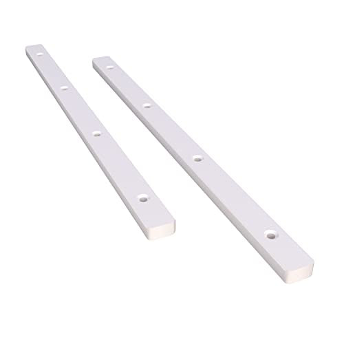 5 Pairs of Rok Hardware Side Mounted 11-1/4" (285.5mm) Screw-On, Plastic Drawer Rails/Guide Rails with 3/4" Extension, for Drawers with 21/32" (17mm) Groove, White Finish, D10751034