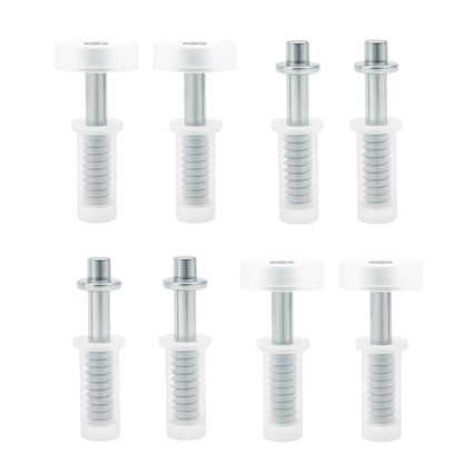 8pcs Bi-Fold Door Hardware Kits - Closet Doors Top Roller Guide and Top Pivot, Bifold Door Repair Kit Spring Loaded Sliding Closet Door Hardware for Barn Folding Shower Doors