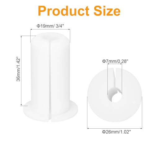 uxcell 4Pcs Wall Grommets for Cables 3/4 Inch Silicone Cable Wall Bushing Feed Through Cable Routing Kit Accessories Wall Cable Pass Through for Ethernet with 7mm Hole, White - color: White