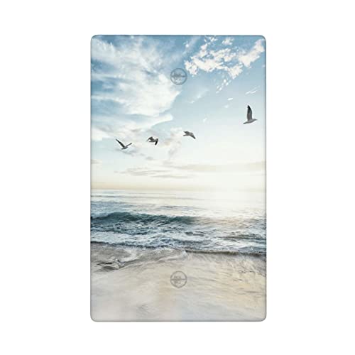 Beach Ocean Scenery Blank Wall Plate Decorative Single Blank Outlet Cover 1 Gang No Device Switch Plate for Kitchen Bedroom, 4.50 x 2.76 Inch - color: 1 Blank Wall Plate