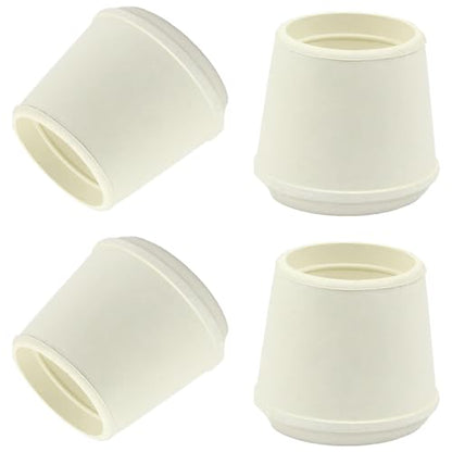 4pcs 1-1/2 Inch Round Chair Leg Tips Caps, Non-Slip Rubber Chair Leg Floor Protectors, White Furniture Leg Caps Fit for 1.45"-1.5" (37-38mm) Diameter Round Feet - size: 1-1/2 Inch-White