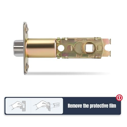 Adjustable Deadlatch 2-3/8'' or 2-3/4'', Keyed Entry Door Lock 45° Turning Angle Replacement Latch and Strike with Dust Box,Smart Door Lock Deadlatch