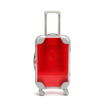 False Eyelash Storage Box, Portable Travel Organizer Mini Luggage False Eyelash Tray Makeup Tool (RED) - color: RED