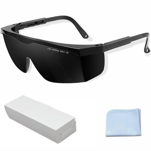 IPL 190nm-2000nm Laser Safety Glasses, Red Light Therapy Goggles For Laser Cosmetology Operator Eye Protection And Laser Hair Removal Treatment - color: Matt Black