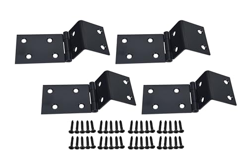 QCAA Heavy Duty Durable Steel Chest Hinge for Box, Door & Cabinet, 1-1/2" x 1.8 mm, Black, 4 Pack, Made in Taiwan - color: Black, size: 4 Pack (1-1/2" x 1.8mm)