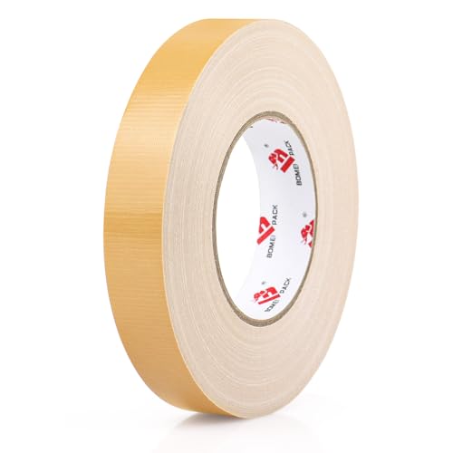 BOMEI PACK Colored Duct Tape,Small Roll,1 inch x 60 Yards,Heavy Duty Waterproof Duct Tape,No Residue,Tear by Hand,9 Mil Industrial Grade StrongTape for Repair,Crafts & Home Improvement (Tan) - color: Tan