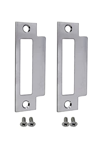 QCAA Stainless Steel Extended Replacement Lock Strike, 4-7/8", for Deadbolt, 2 Pack, Made in Taiwan - color: Stainless Steel, size: 2 Pack