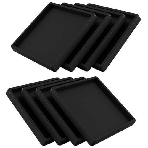 Furniture Pads,8Pcs 3.5 Inch Furniture Caster Cups,Rubber Non-Slip Bed Leg Pads,Non Slip Pads Hardwoods Floors Skid Grippers，Chair Feet Prevent Sliding Stoppers. - size: 3.5" 8PcsBlack
