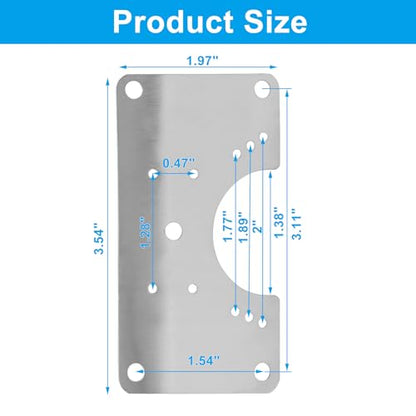 6 PCS Cabinet Door Hinge Repair Plates, Stainless Steel Hinge Repair Kit with Mounting Screws, for Kitchen, Cupboard, Cabinet Doors, Locker