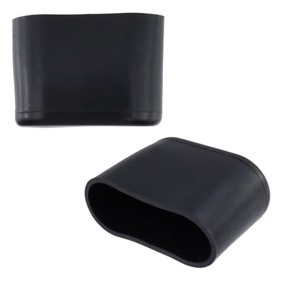 Geesatis 1.3" X 0.6" Oval Chair Leg Caps, PVC Table Chair Leg Cover, Hardwood Floor Protector, Double Thickness, Black, PVC, Rectangle,8 Pack - size: 1.3 x 0.6 inch - Black