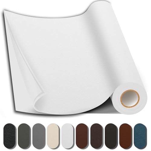 Leather Repair Patch, Repair Patch Self Adhesive Waterproof, DIY Large Vinyl Patches for Couches, Furniture, Kitchen Cabinets, Wall （White, 3.5X79 Inch） - color: White, size: 3.5X79 inch
