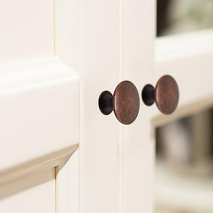 8 Pcs Oil Rubbed Bronze Cabinet Knobs, Round Dresser Knob Kitchen Drawer Knobs, Single Hole Cupboard Door Knob Dresser Drawer Pulls Handles - color: Oil Rubbed Bronze, size: 8 Pack