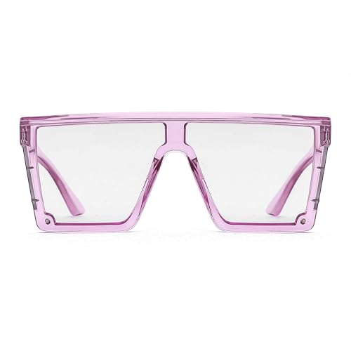 Z87 Safety Glasses – Photochromic Blue Light Blocking UV400 Sunglasses, Impact Resistant Work & Outdoor Eyewear - color: Clear Purple