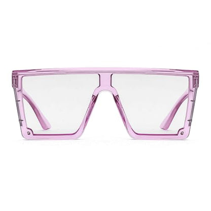 Z87 Safety Glasses – Photochromic Blue Light Blocking UV400 Sunglasses, Impact Resistant Work & Outdoor Eyewear - color: Clear Purple