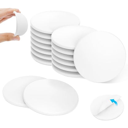 16 Pack Door Stoppers for Wall, Large 3.15" Door Stop with Strong Thickened Adhesive, Wall Protectors from Door Knobs, Quiet and Shock Absorbent, Protects Every Surface - White - style: L 16Pack