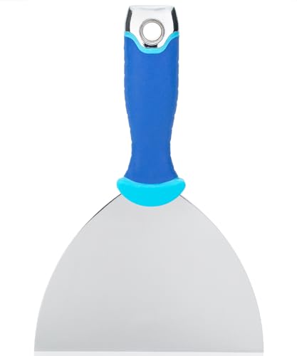 Bates- Putty Knife, 6 Inch, Carbon Steel, Flexible, Metal Scraper with Hammer End, Spackle Knife, Drywall Spackle, Metal Paint Scraper Tool, Putty Knife Scraper, Wall Scraper, Putty Scraper - color: Blue, size: 6 Inch