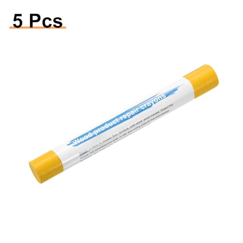 HARFINGTON 5pcs Wood Filler Sticks Wooden Wax Touch Up Furniture Repair Crayons for Scratch Hole Wood, Tangerine - color: Tangerine