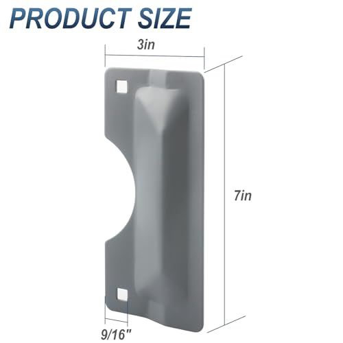 U 9500 3'' x 7'' Latch Guard Plate Cover, Door Security Strike Plate, Easy to Install, Protect Against Forced Entry (Gray) (1 Pack)