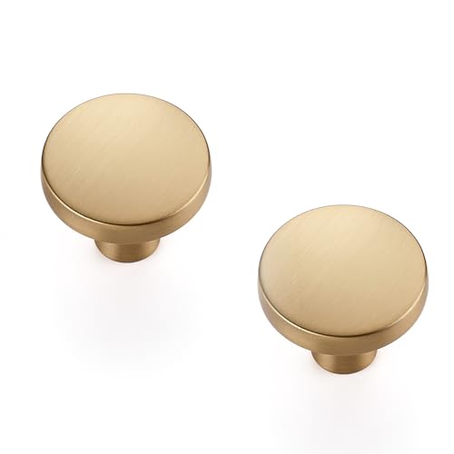 Ravinte 25 Pack Drawer Pulls 1-1/4 Inch Kitchen Cabinet Knobs Solid Round Dresser Drawer Knobs Champagne Bronze Drawer Knobs Dresser Knobs Simple Cabinet Hardware for Cupboard Drawer Pulls - color: Champagne Bronze