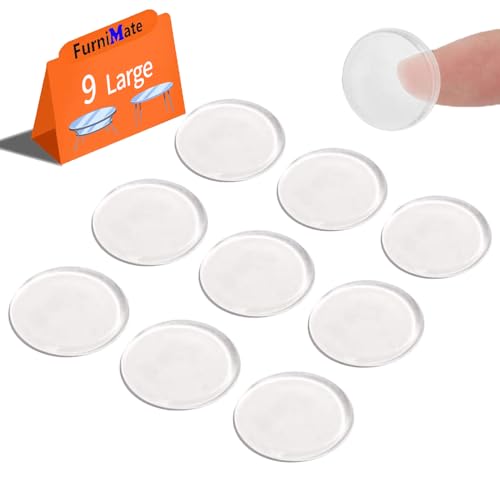 Large Clear Bumpers Pads 9PCS 1.2 inch Rubber Clear Glass Bumpers Round Bumpers for Glass Top Cutting Board - size: Large 9pcs