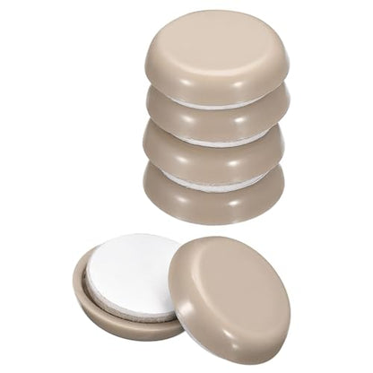 uxcell Furniture Sliders, 16Pcs 7/8" - Plastic Self-Adhesive Round Sliding Pads, Chair Glides for Carpeted Tile Vinyl Hardwood Floors (Grey) - size: 7/8"
